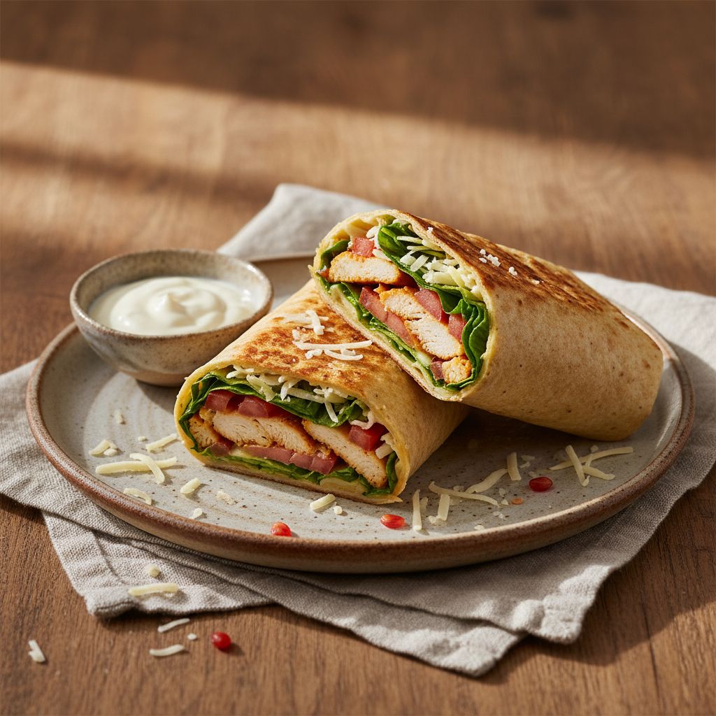 Air-Fryer-Chicken-Wraps-knusprig