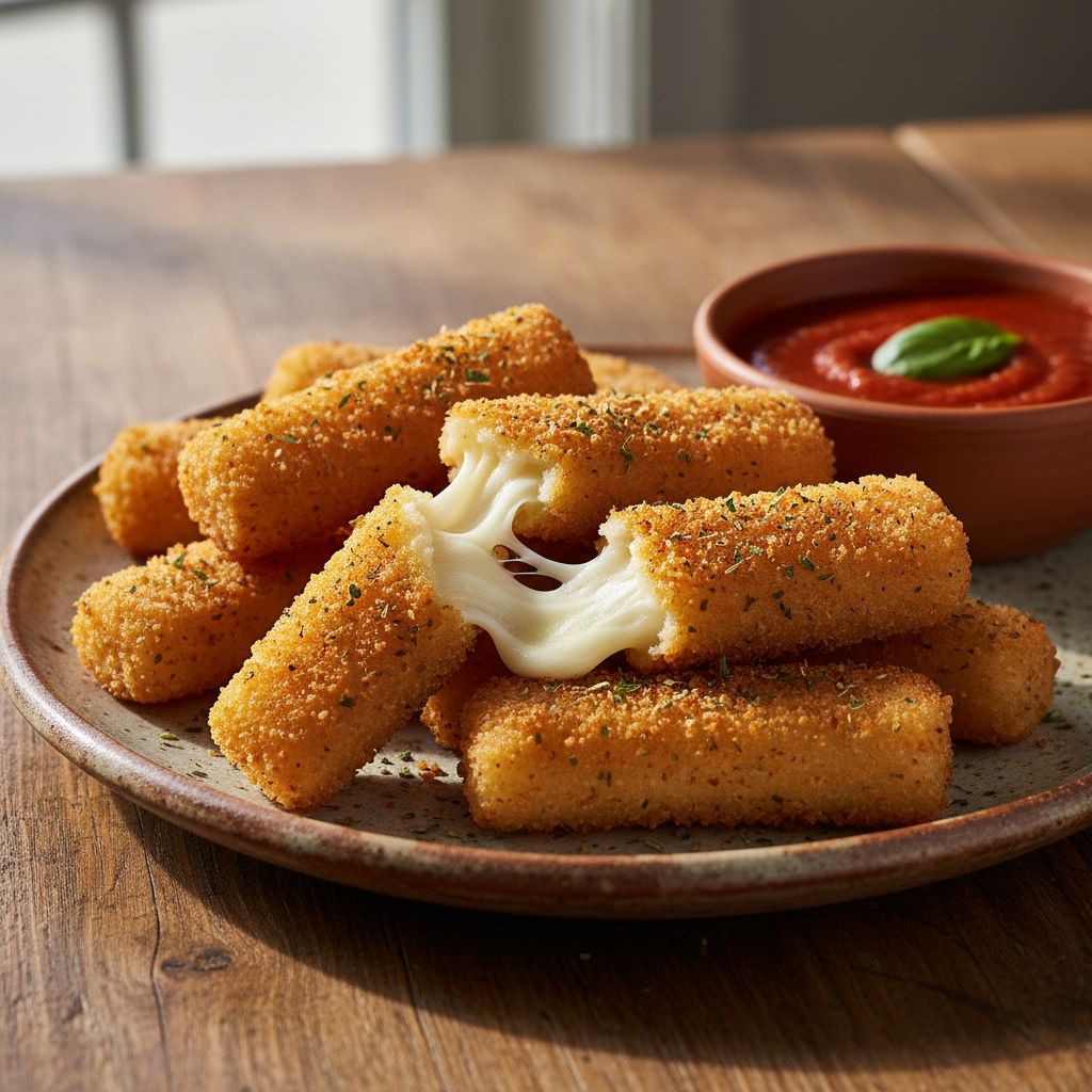 Air-Fryer-Mozzarella-Sticks-knusprig