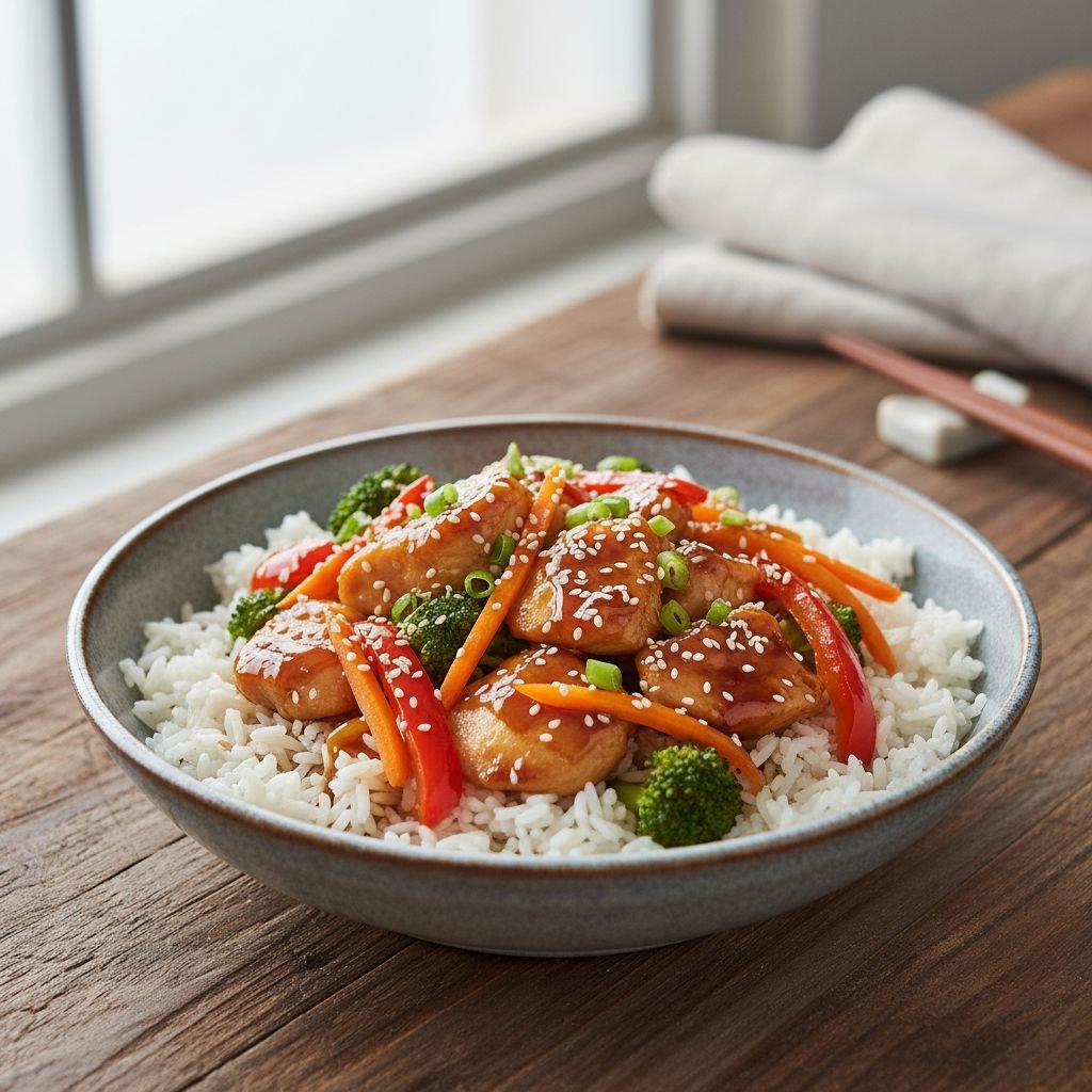 Chicken-Teriyaki-Bowl-mit-Jasminreis