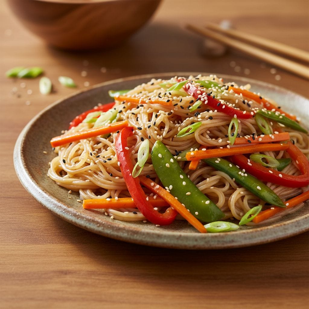 Asiatische-Reisnudelpfanne-mit-Gemyse