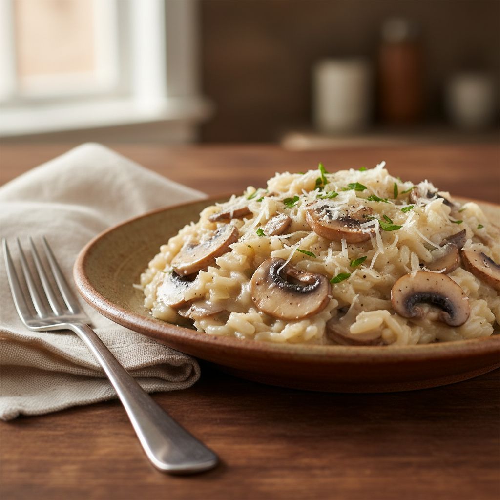 Cremiges-Pilzrisotto-mit-Parmesan