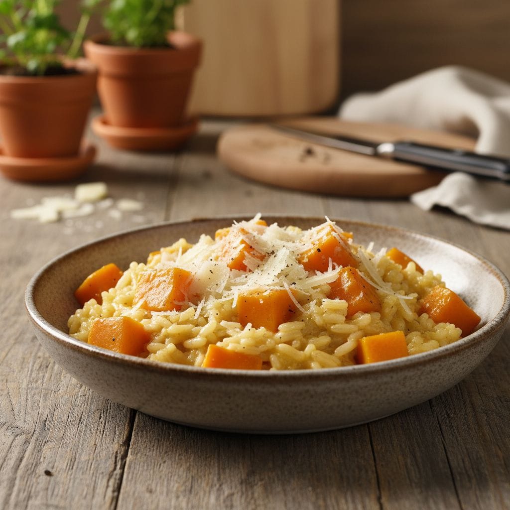 Cremiges-Kyrbisrisotto-mit-Parmesan